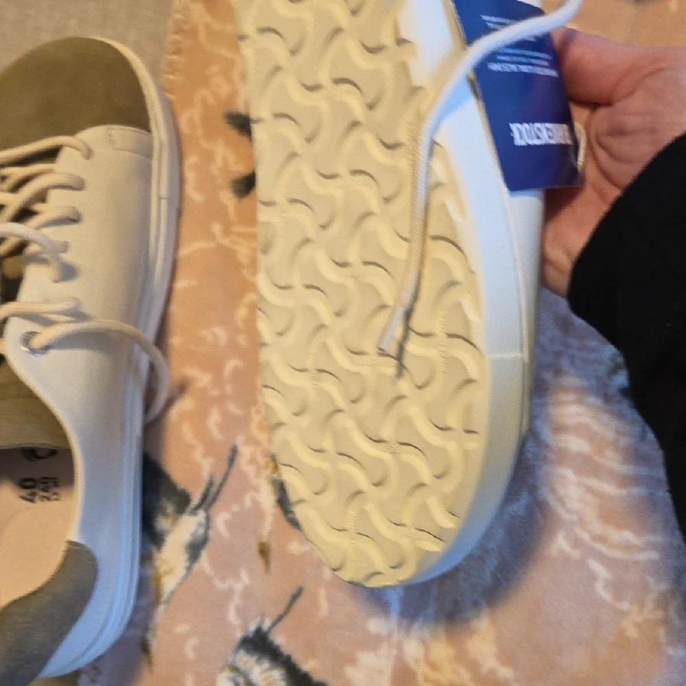 Birkenstock Cream and Gray Athletic Sneakers